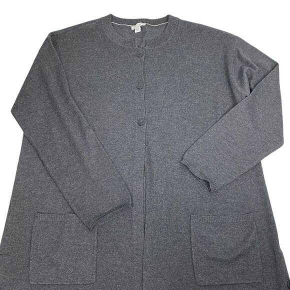 J. Jill Flyaway Duster Cardigan Large Petite with Side button detail - Picture 5 of 8